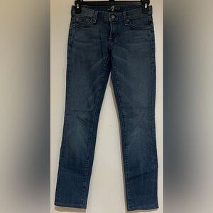 7 For All Mankind Dark Blue Roxanne Straight Leg Jeans